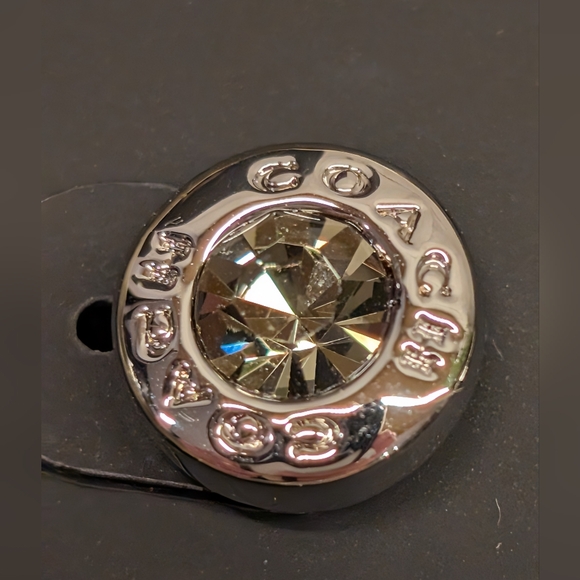 Coach Stud Earrings - NWT - Silver/Crystal - Picture 3 of 7